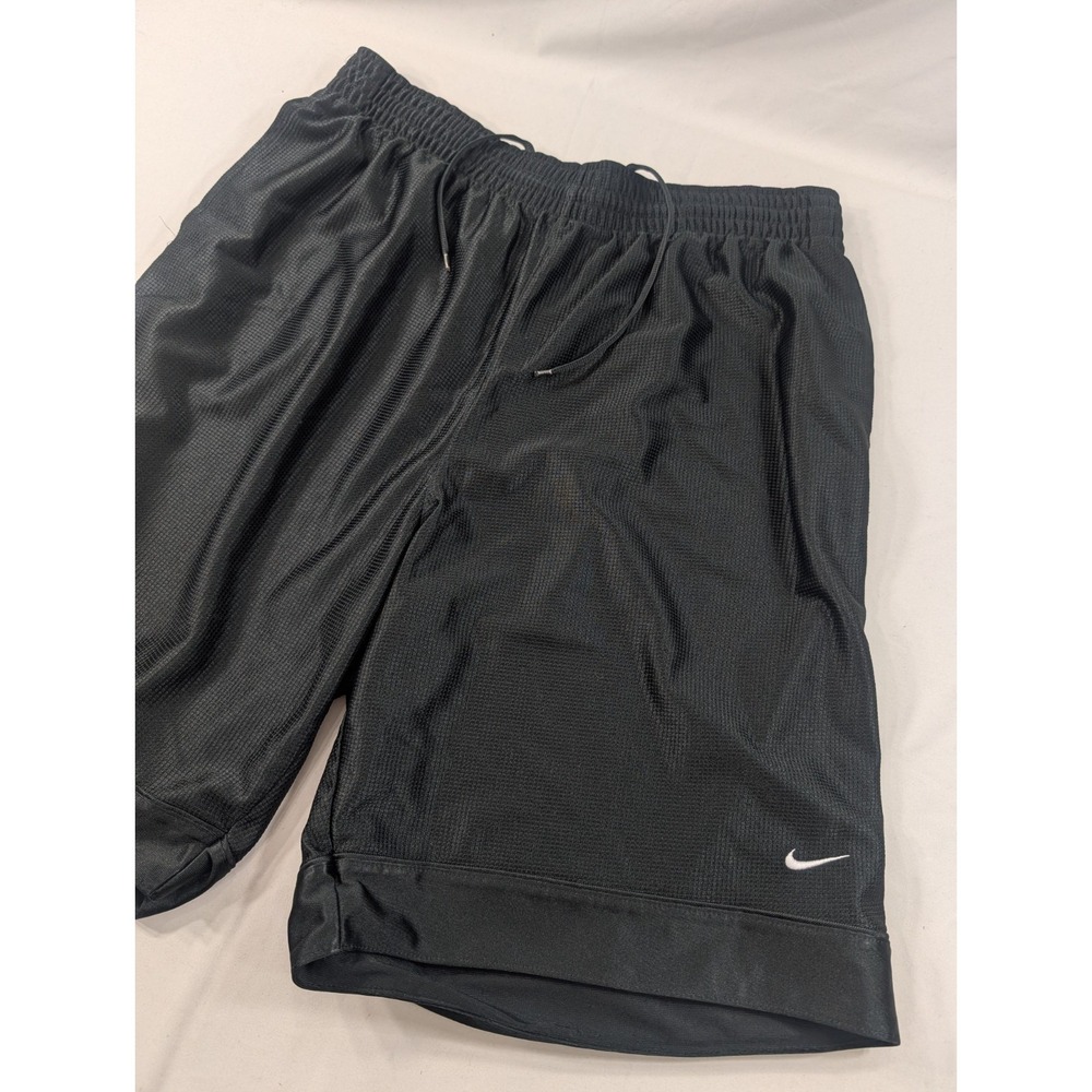 Vintage Nike Basketball Shorts Mens XL Black Baggy Shiny Silky Dazzle Y2K